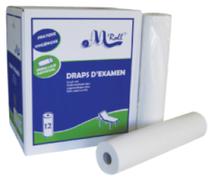 DRAP EXAMEN LISSE CARTON DE 12 ROULEAUX